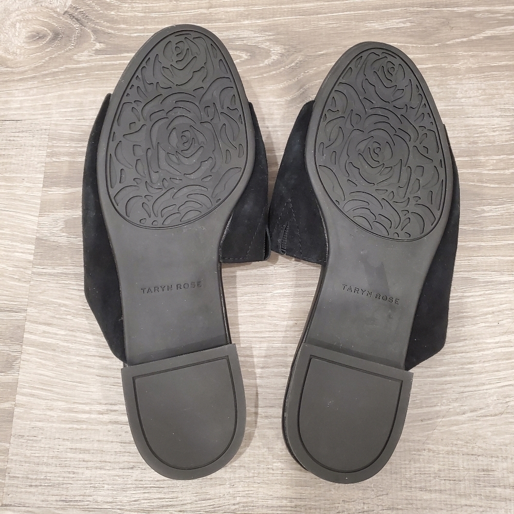 NEW Taryn Rose Vanessa Black Suede Slide Sandals - Picture 3 of 4